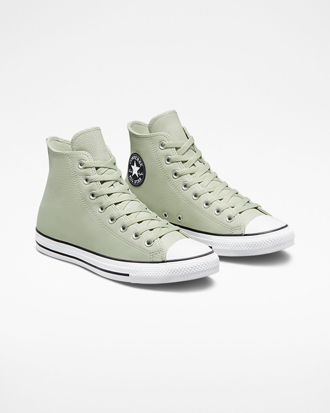 Men's Converse Chuck Taylor All Star Leather High Top Sneakers Olive | Australia-14839