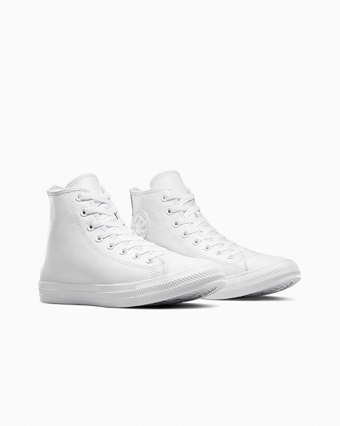 Men's Converse Chuck Taylor All Star Leather High Top Sneakers White | Australia-17259