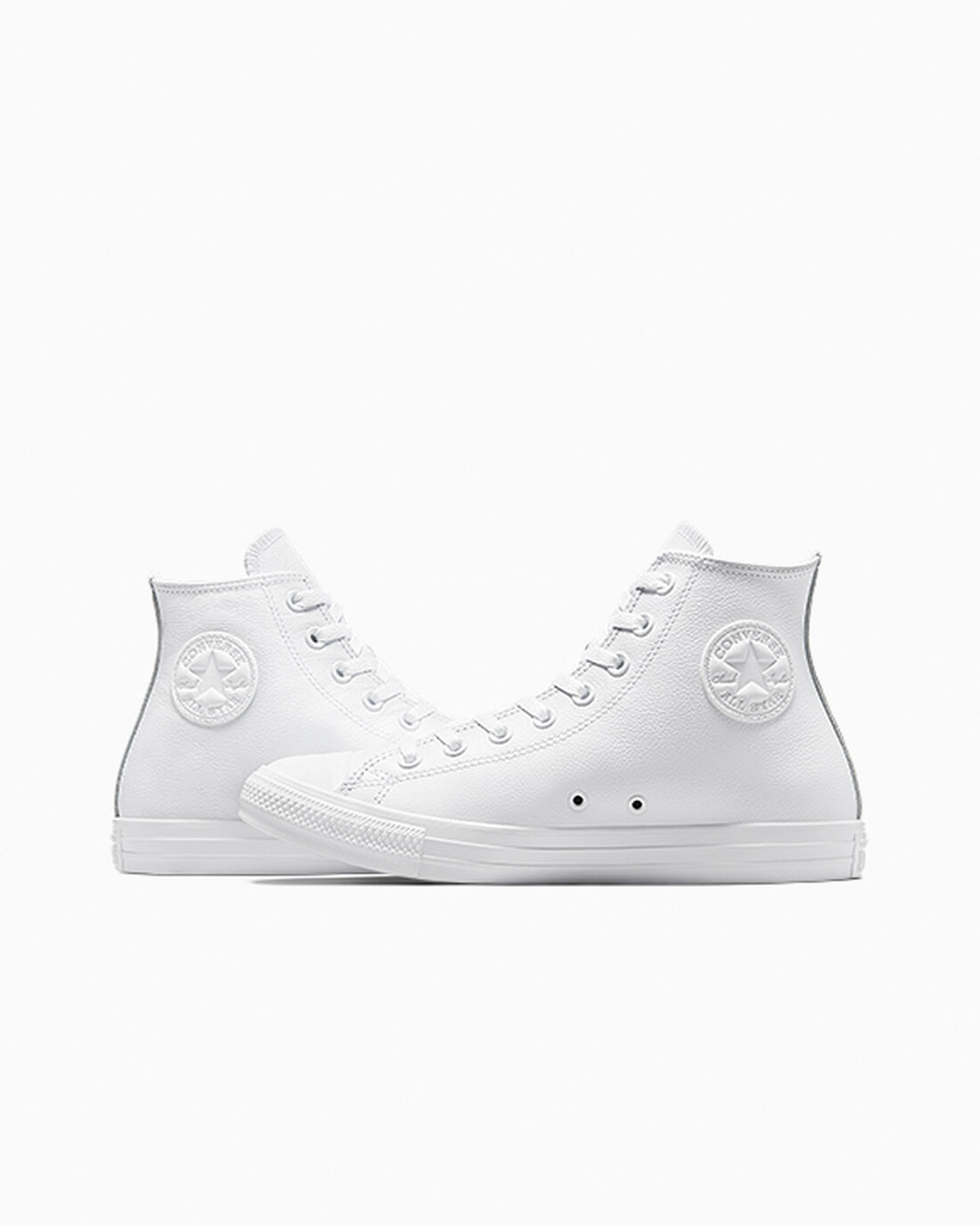 Men's Converse Chuck Taylor All Star Leather High Top Sneakers White | Australia-17259