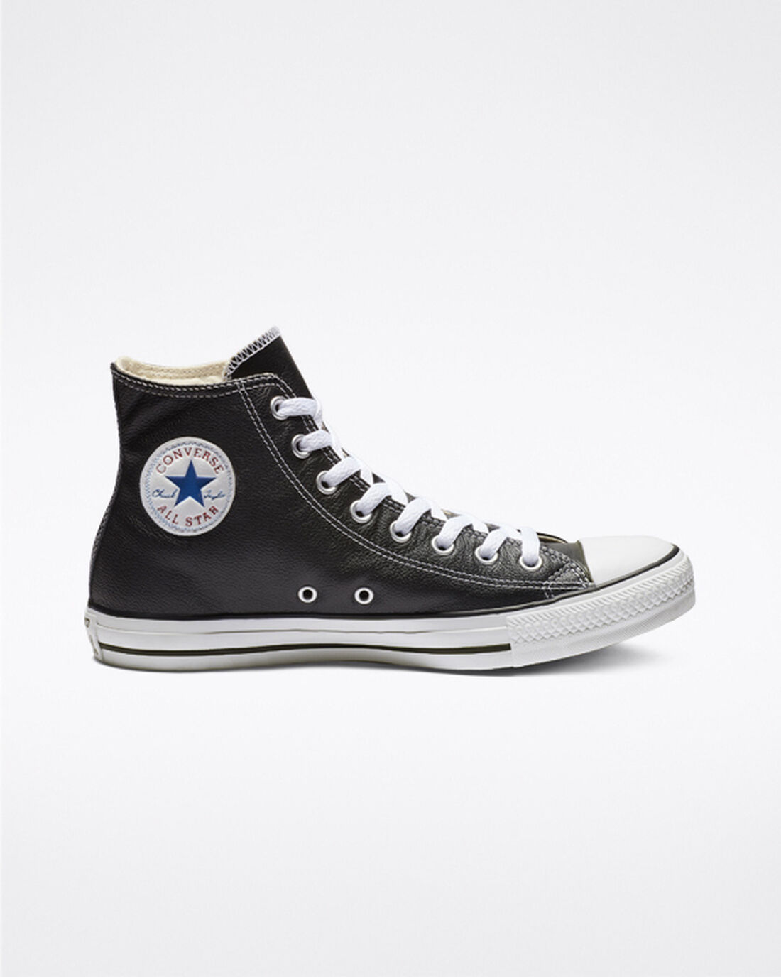 Men\'s Converse Chuck Taylor All Star Leather High Top Shoes Black | Australia-23597