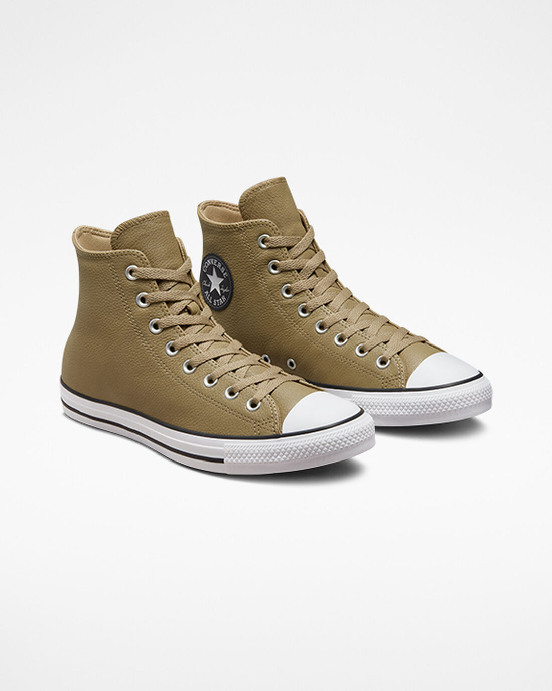 Men's Converse Chuck Taylor All Star Leather High Top Sneakers Khaki | Australia-30914