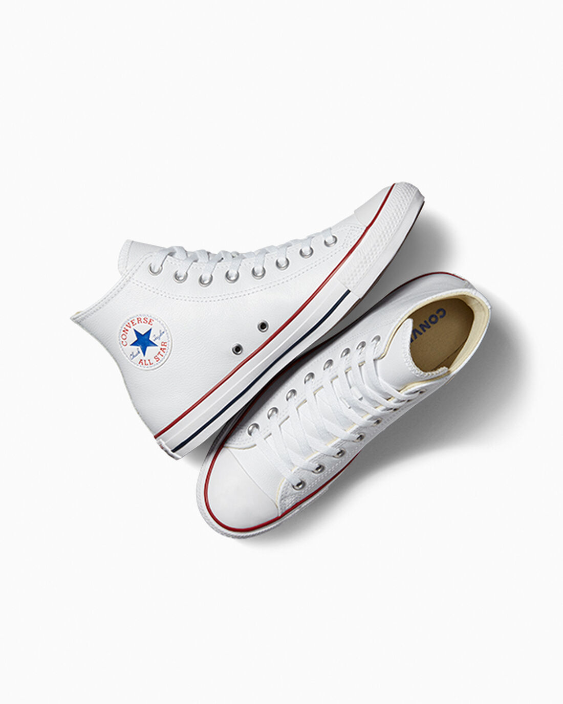 Men's Converse Chuck Taylor All Star Leather High Top Sneakers White | Australia-62071