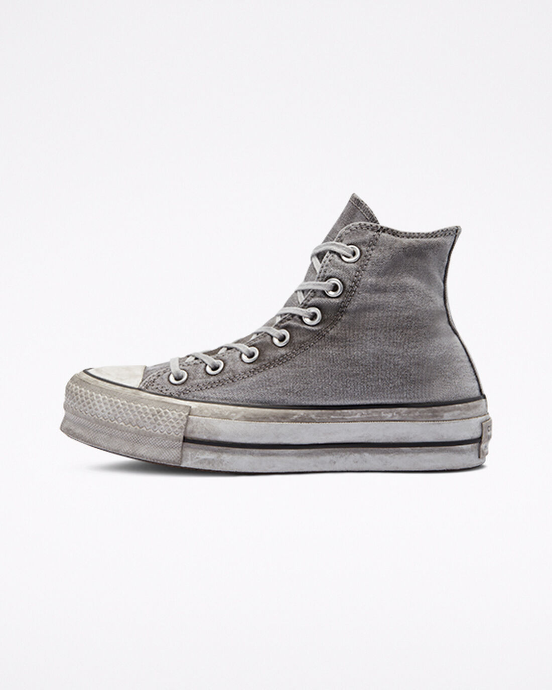 Men's Converse Chuck Taylor All Star Lift High Top Sneakers Grey/White | Australia-36870