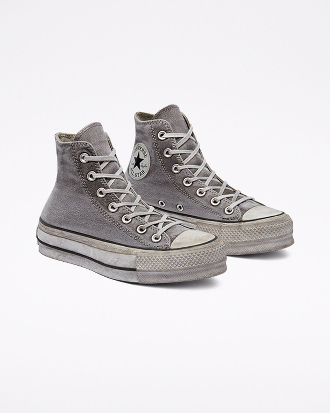 Men's Converse Chuck Taylor All Star Lift High Top Sneakers Grey/White | Australia-36870