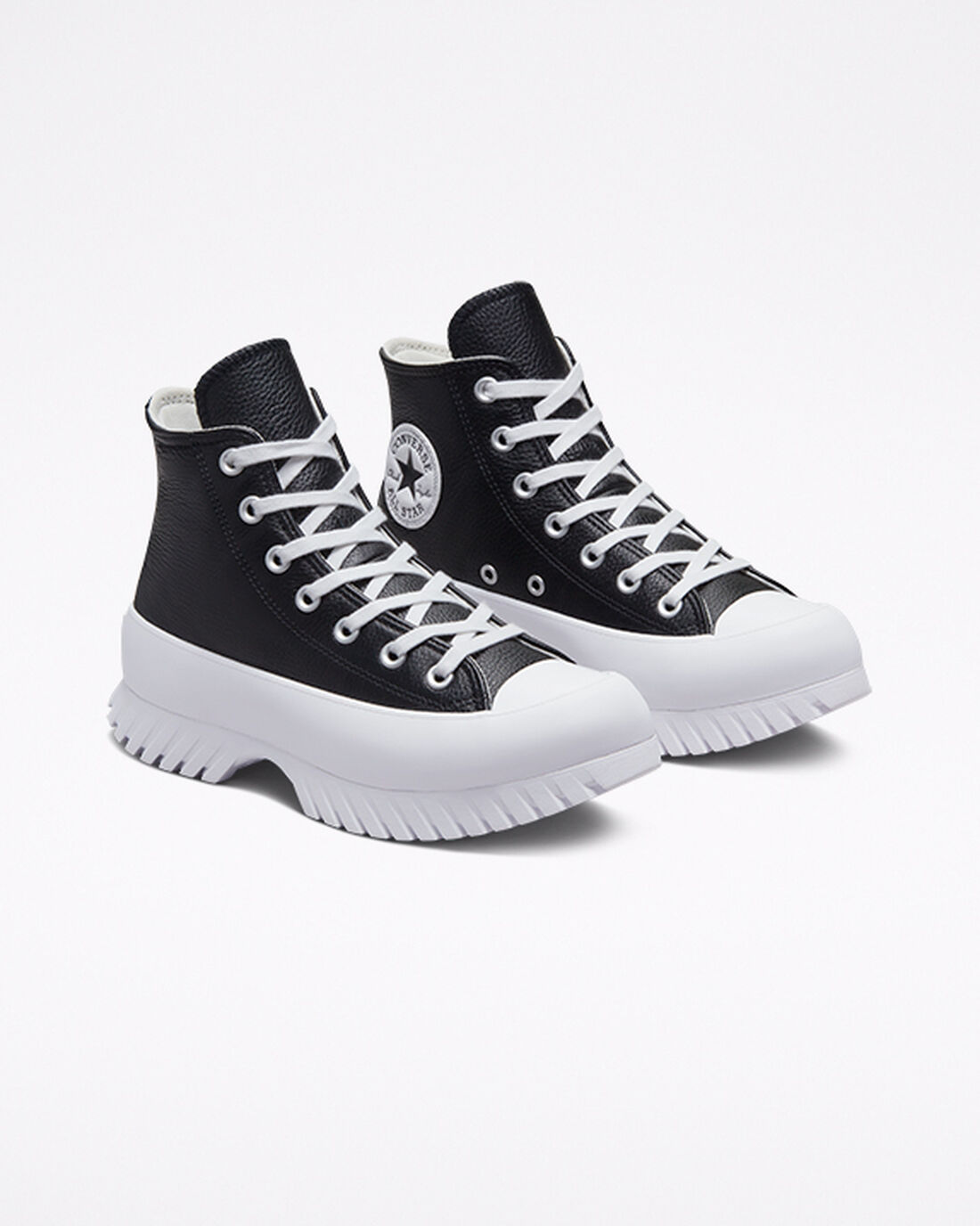 Men's Converse Chuck Taylor All Star Lugged 2.0 Leather High Top Sneakers Black/White | Australia-57462