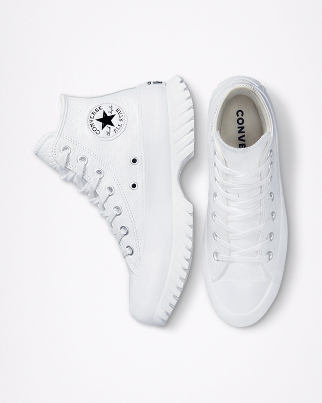 Men's Converse Chuck Taylor All Star Lugged 2.0 Leather High Top Sneakers White/Black | Australia-72061