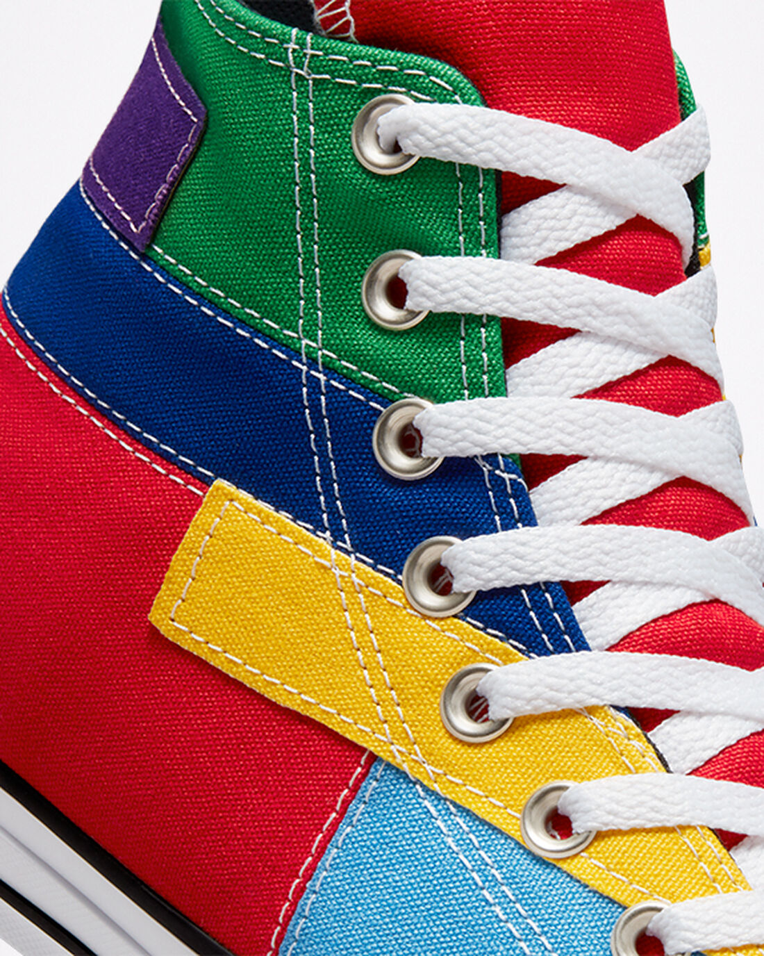 Men's Converse Chuck Taylor All Star Patchwork High Top Sneakers Red/Blue | Australia-64370