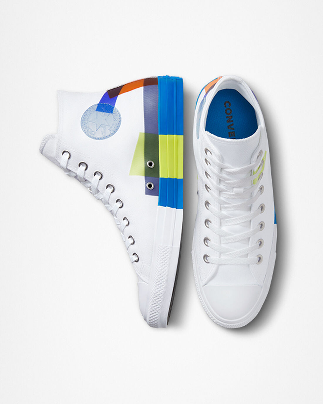 Men's Converse Chuck Taylor All Star Space Racer High Top Sneakers White/Blue/White | Australia-09854