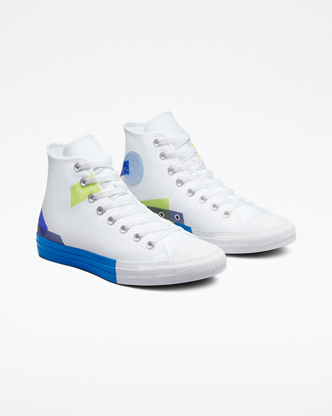 Men's Converse Chuck Taylor All Star Space Racer High Top Sneakers White/Blue/White | Australia-09854