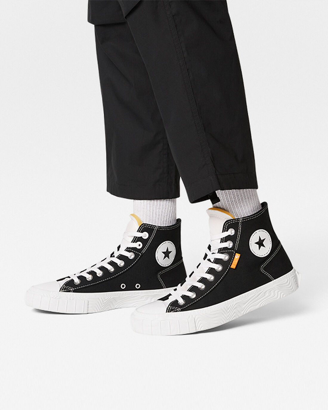 Men's Converse Chuck Taylor Alt Star Canvas High Top Sneakers Black/White | Australia-39057