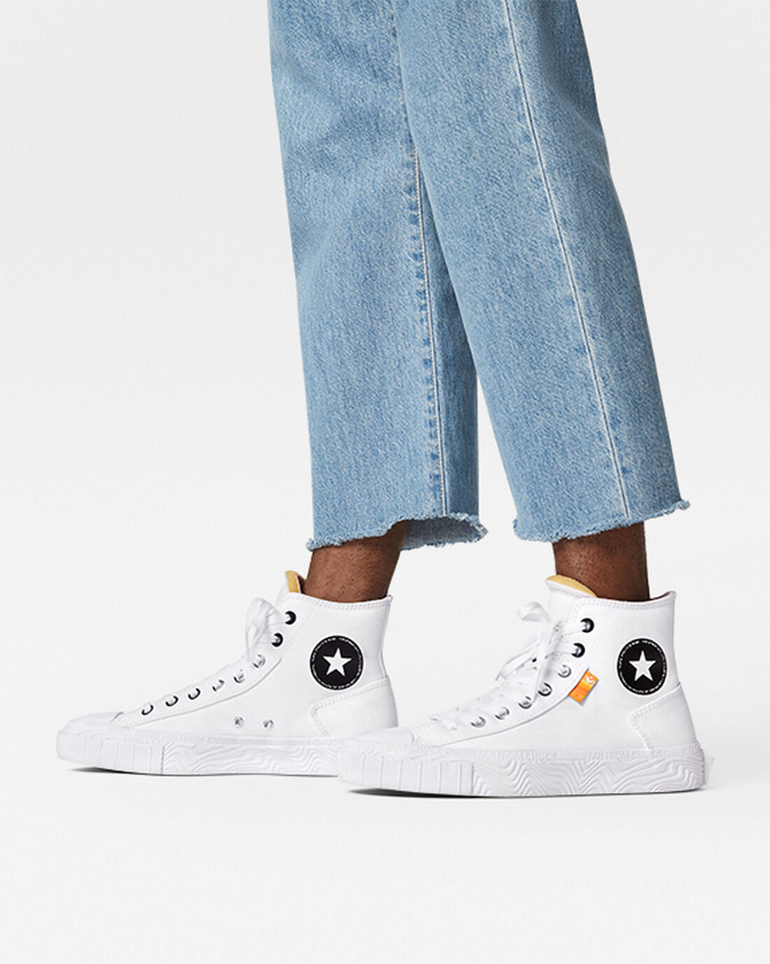 Men's Converse Chuck Taylor Alt Star Canvas High Top Sneakers White/Black/White | Australia-50273