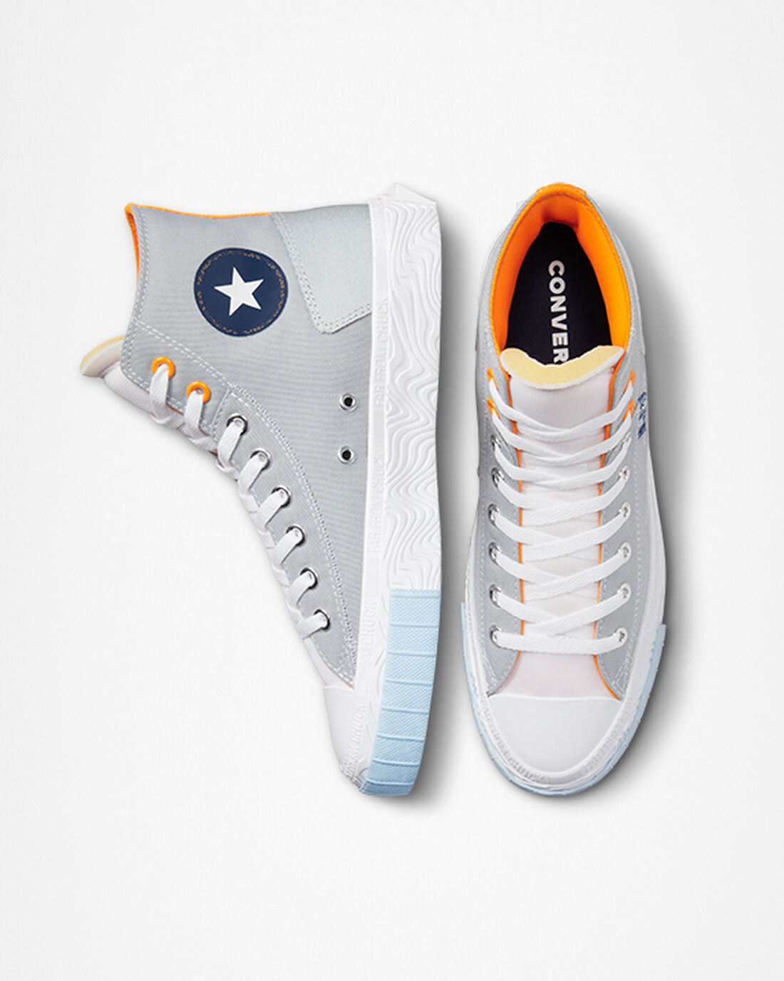 Men's Converse Chuck Taylor Alt Star Reflective Shine High Top Sneakers Grey/White/Orange | Australia-41503