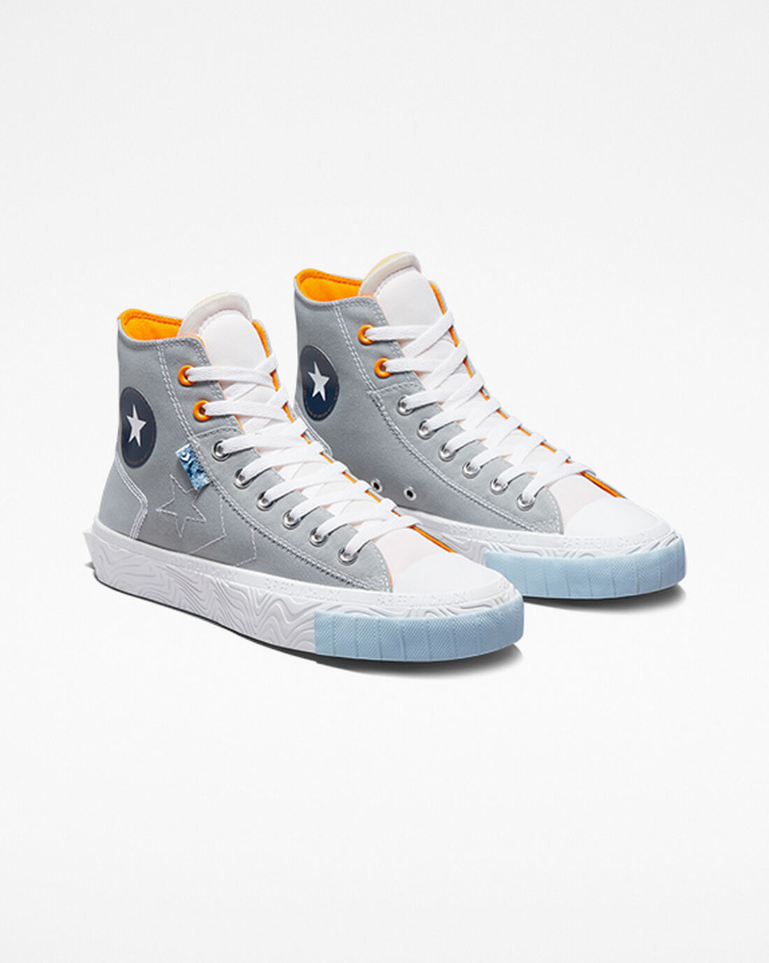 Men's Converse Chuck Taylor Alt Star Reflective Shine High Top Sneakers Grey/White/Orange | Australia-41503