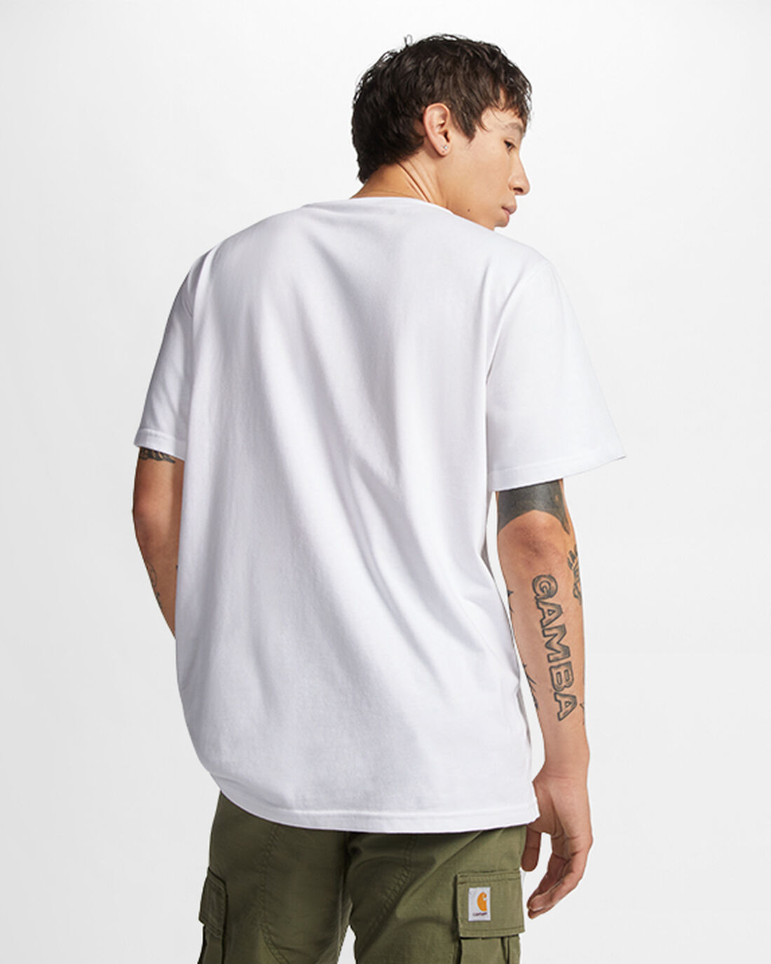 Men's Converse Cloud Fill Logo T-Shirts White | Australia-69524