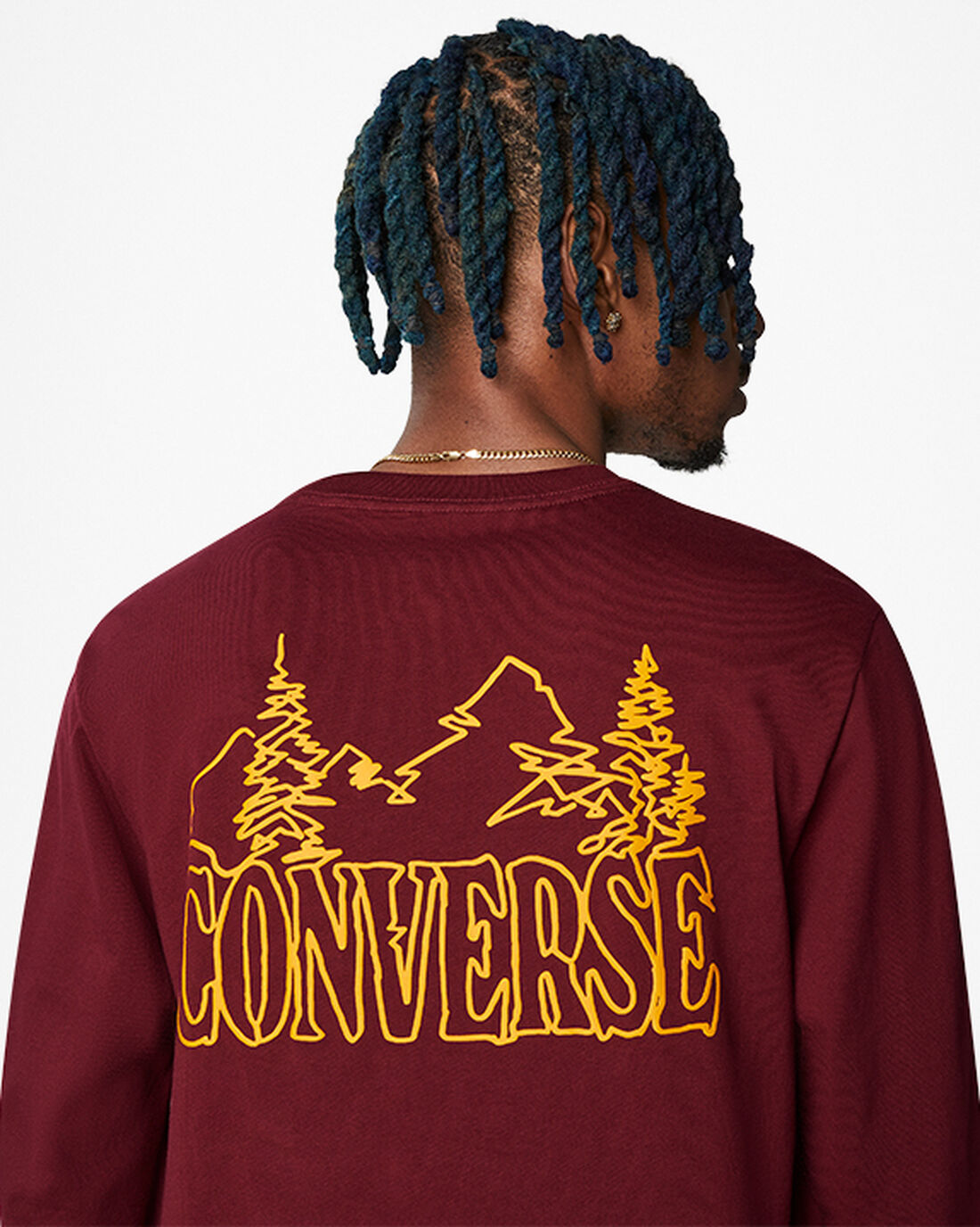 Men's Converse Counter Climate Long Sleeve T-Shirts Dark Red | Australia-32875