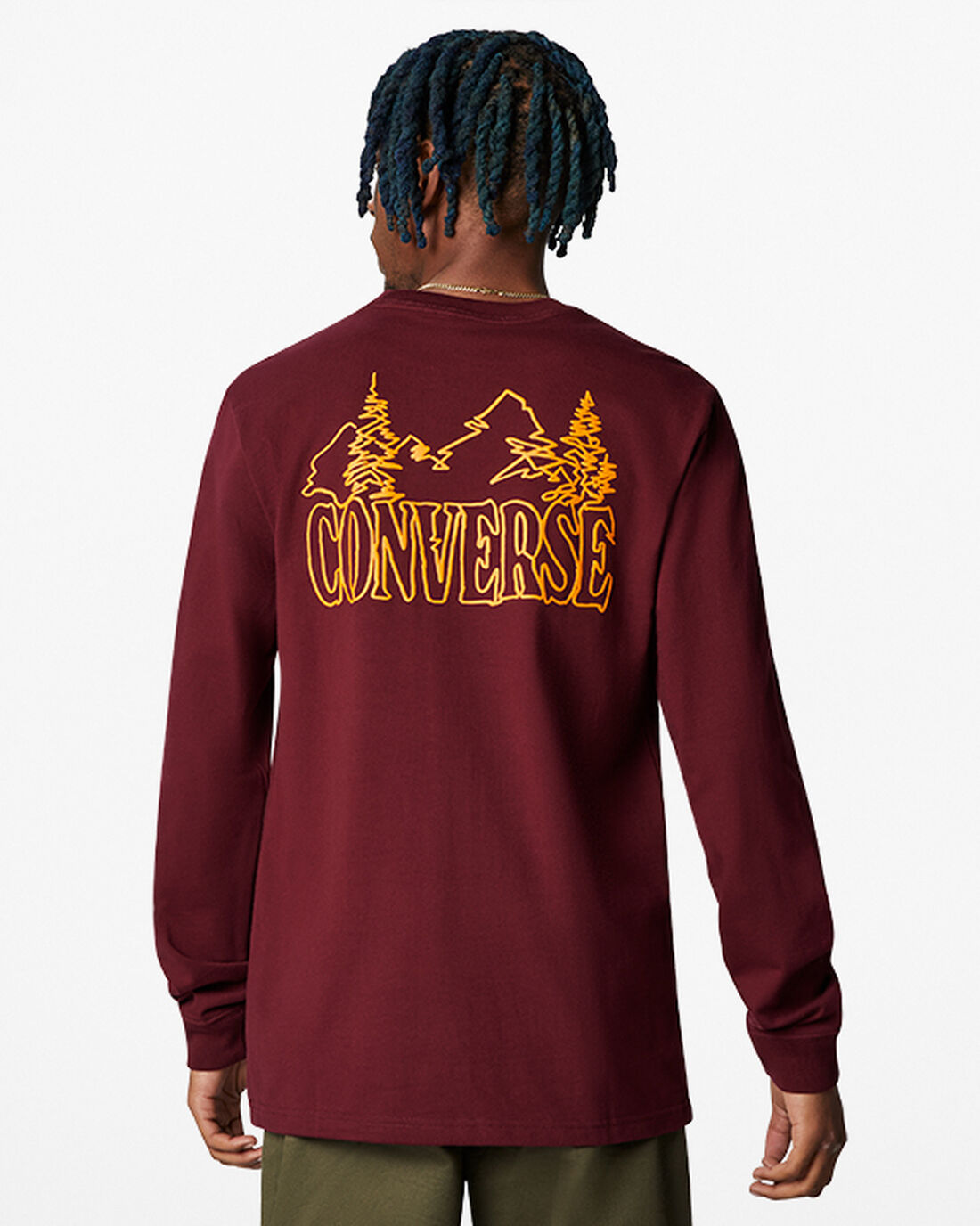 Men's Converse Counter Climate Long Sleeve T-Shirts Dark Red | Australia-32875