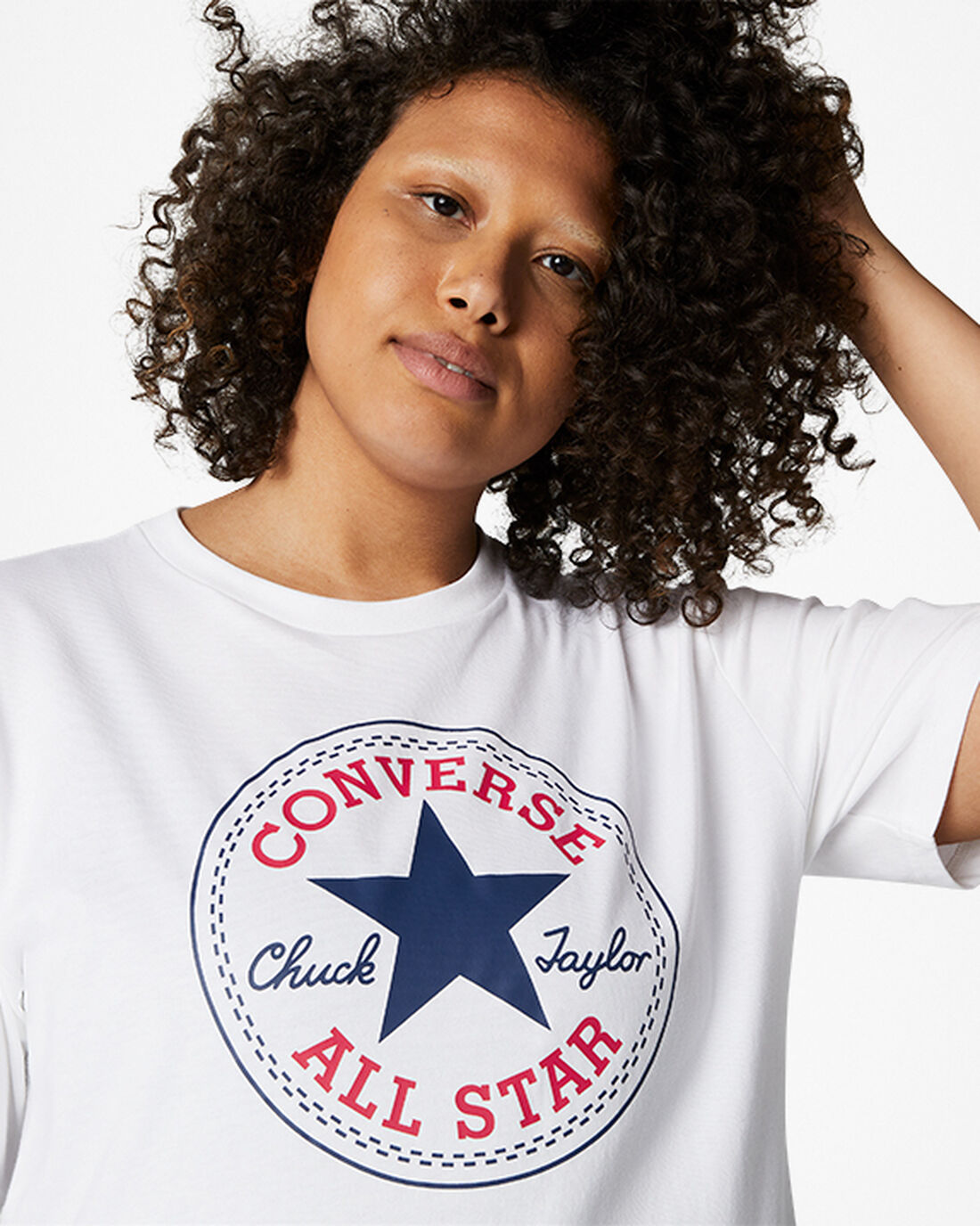 Men's Converse Go-To Chuck Taylor Classic Patch Standard Fit T-Shirts White | Australia-53168