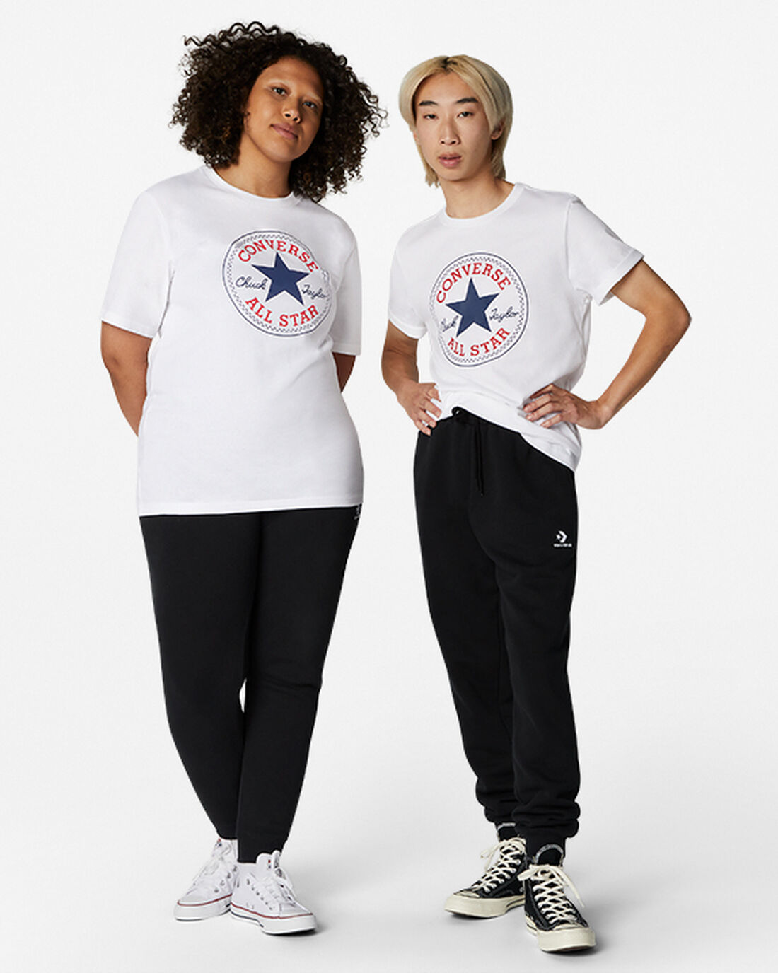 Men's Converse Go-To Chuck Taylor Classic Patch Standard Fit T-Shirts White | Australia-53168