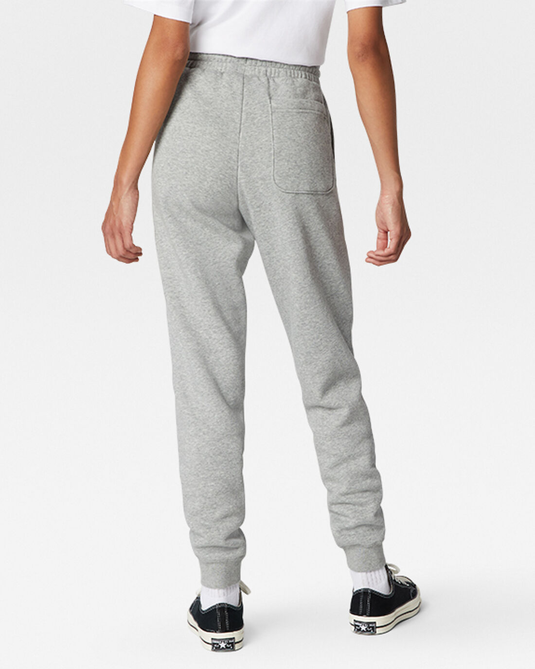 Men's Converse Go-To Embroidered Star Chevron Standard Fit Fleece Joggers Grey | Australia-36508