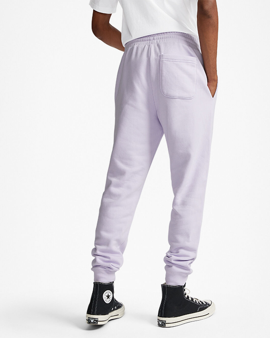 Men's Converse Go-To Embroidered Star Chevron Standard Fit Fleece Joggers Purple | Australia-45613