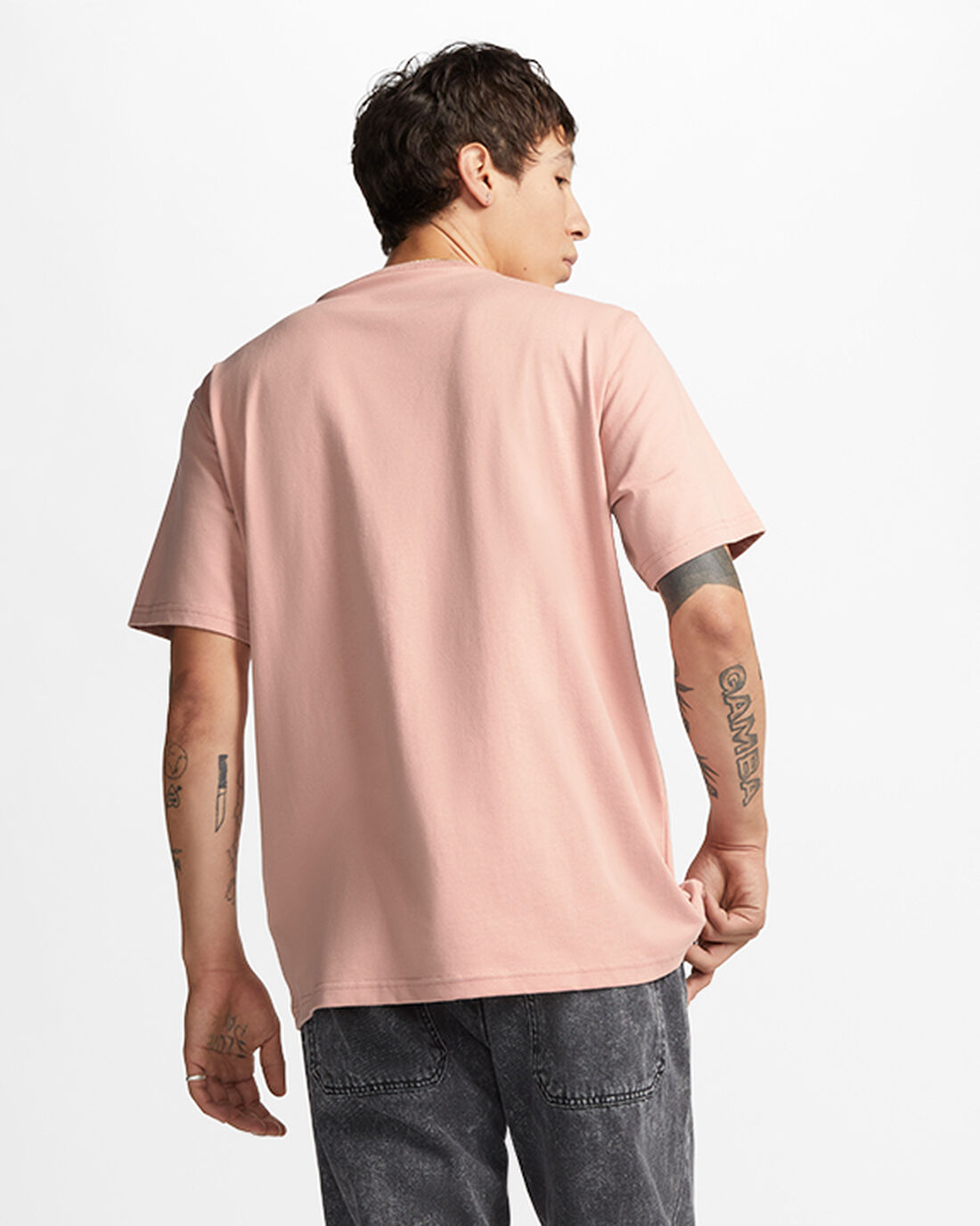 Men's Converse Go-To Embroidered Star Chevron Standard Fit T-Shirts Pink | Australia-83957