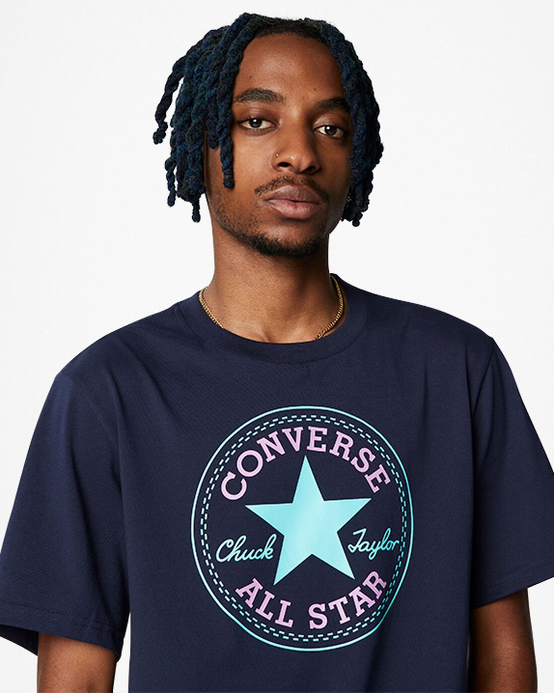 Men's Converse Go-To Short Sleeve Standard Fit T-Shirts Obsidian | Australia-12456