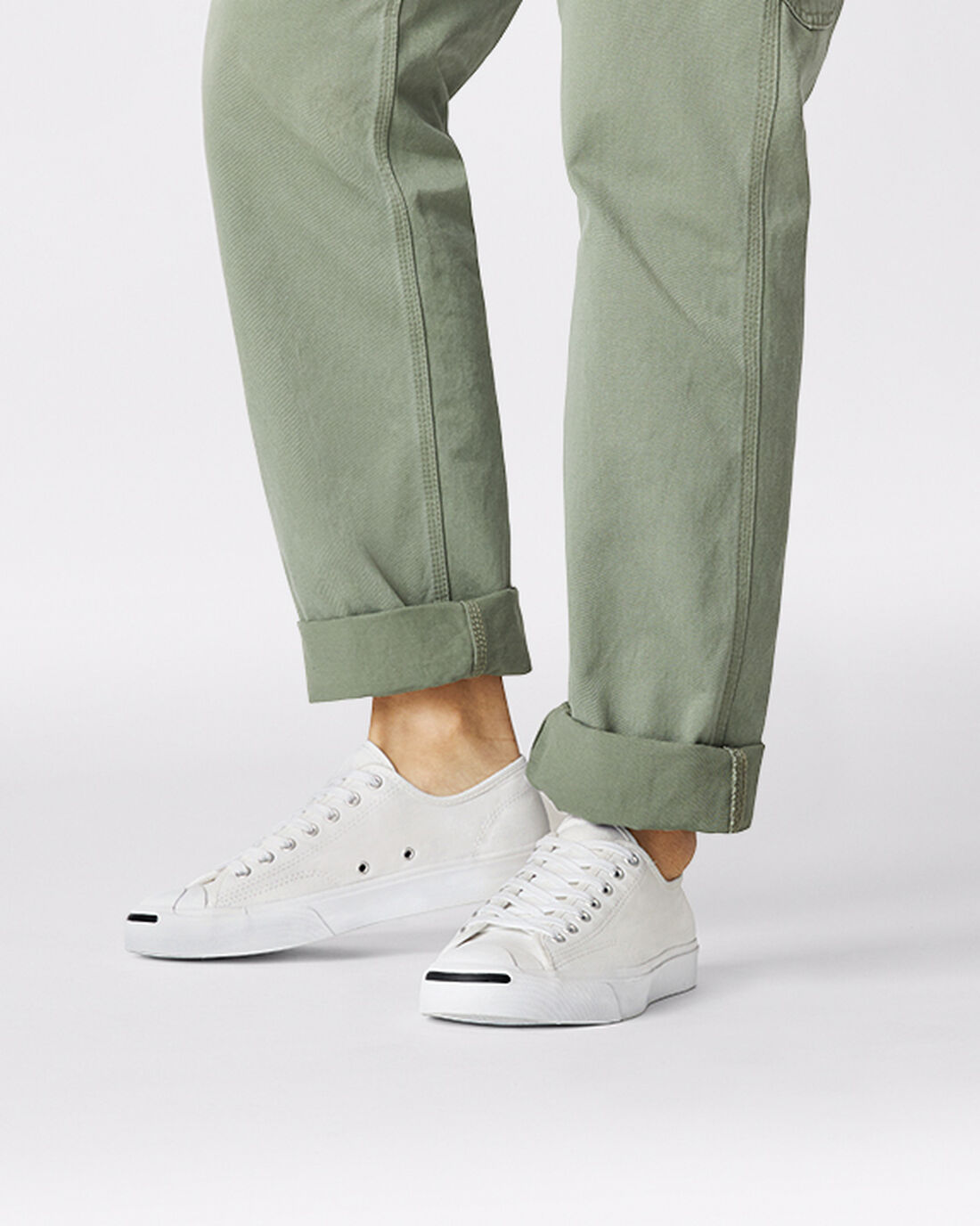 Men's Converse Jack Purcell Canvas Sneakers White/Black | Australia-30425