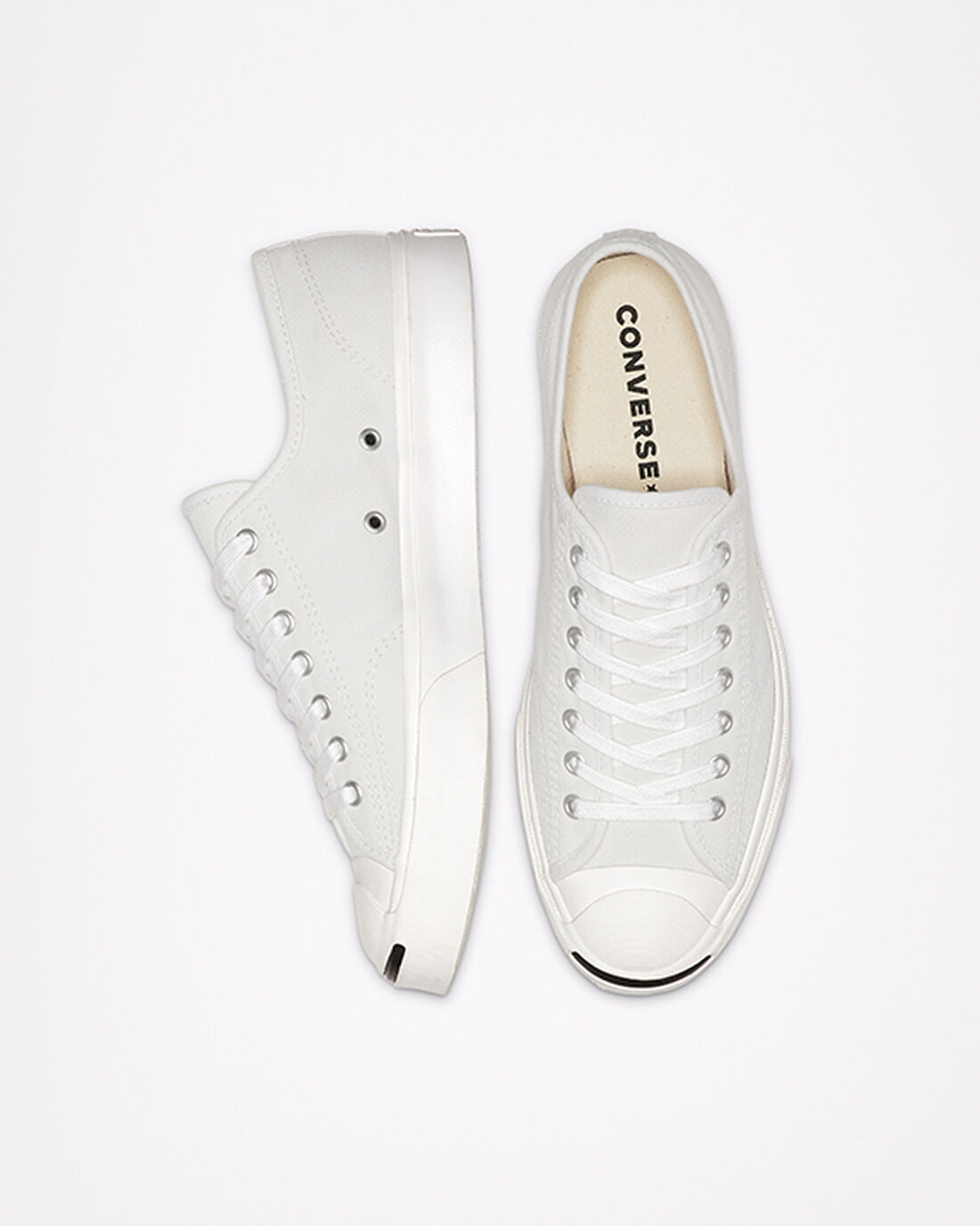 Men's Converse Jack Purcell Canvas Sneakers White/Black | Australia-30425