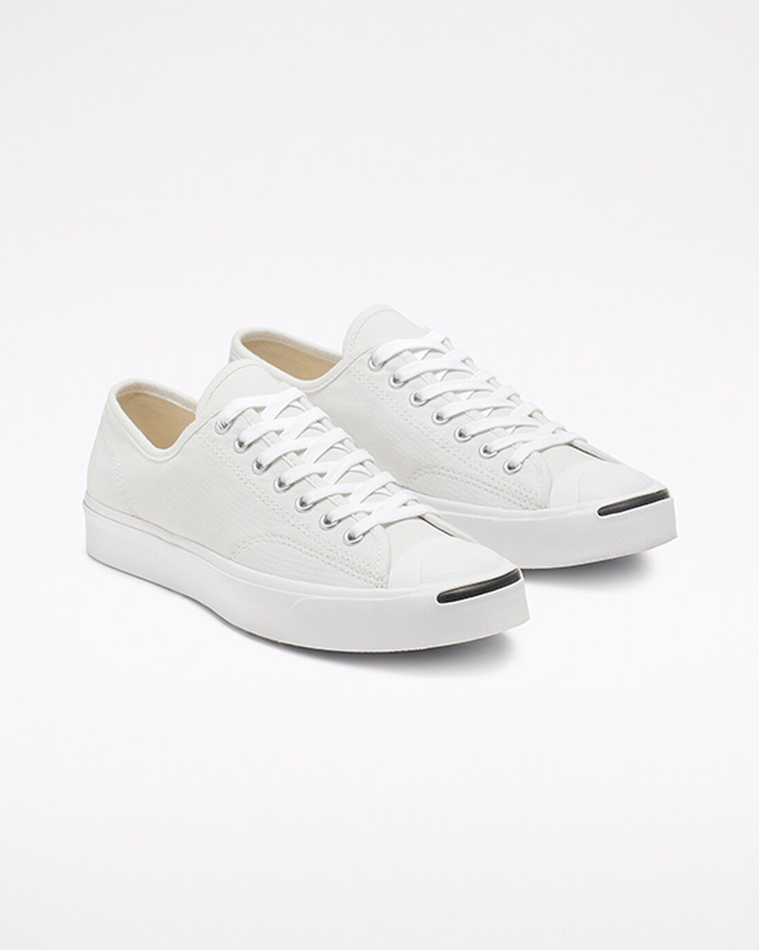 Men's Converse Jack Purcell Canvas Sneakers White/Black | Australia-30425