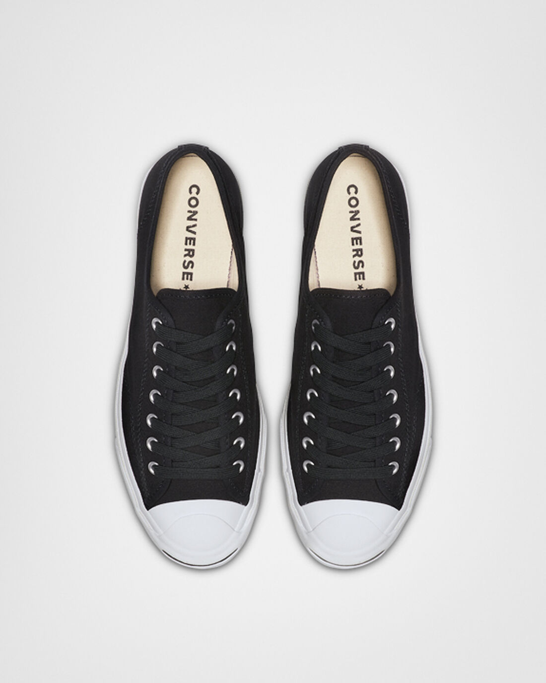 Men's Converse Jack Purcell Canvas Sneakers Black/White/Black | Australia-37410