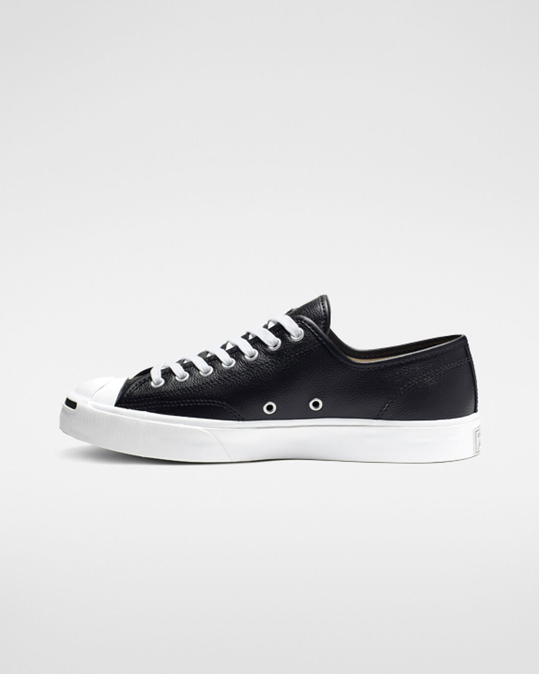 Men's Converse Jack Purcell Leather Sneakers Black/White | Australia-73150