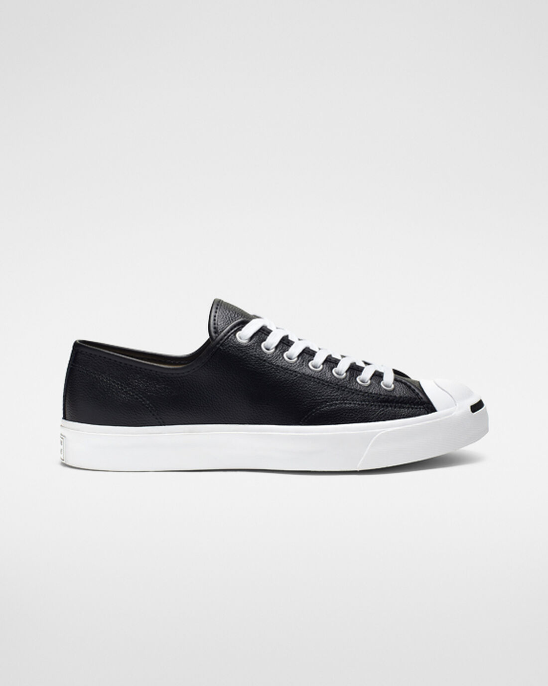 Men\'s Converse Jack Purcell Leather Sneakers Black/White | Australia-73150