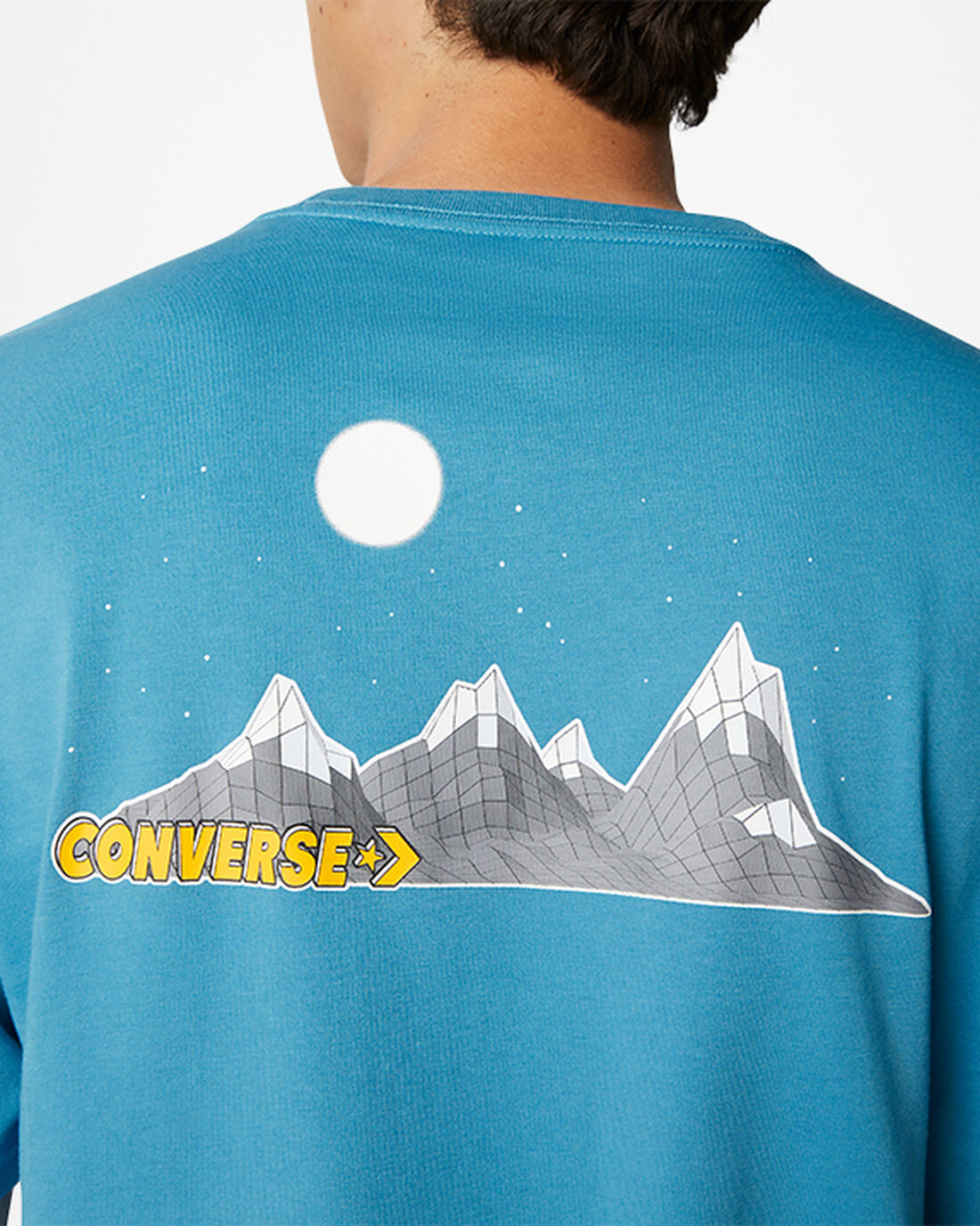 Men's Converse Moon Mountain Graphic T-Shirts Blue | Australia-52704