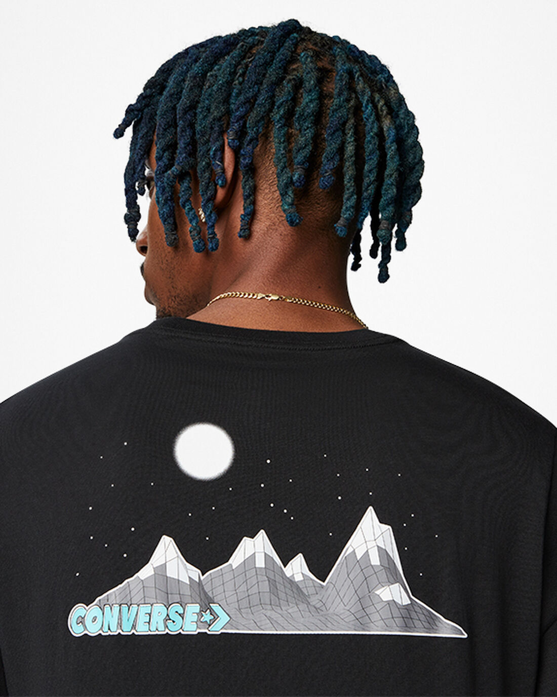 Men's Converse Moon Mountain Graphic T-Shirts Black | Australia-78021