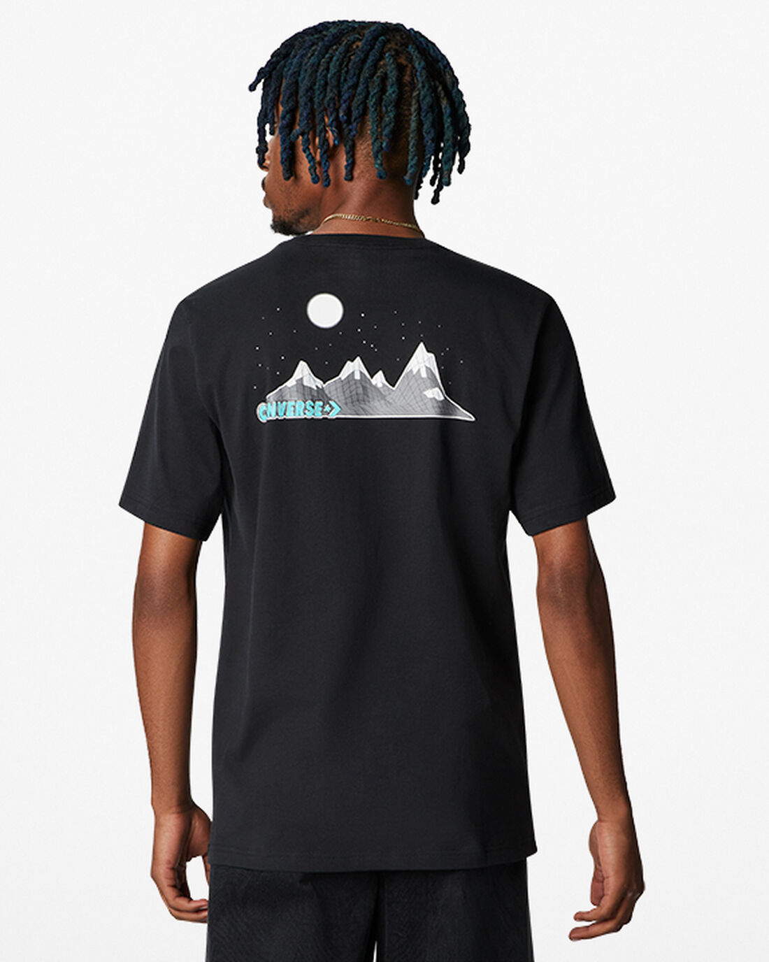 Men's Converse Moon Mountain Graphic T-Shirts Black | Australia-78021