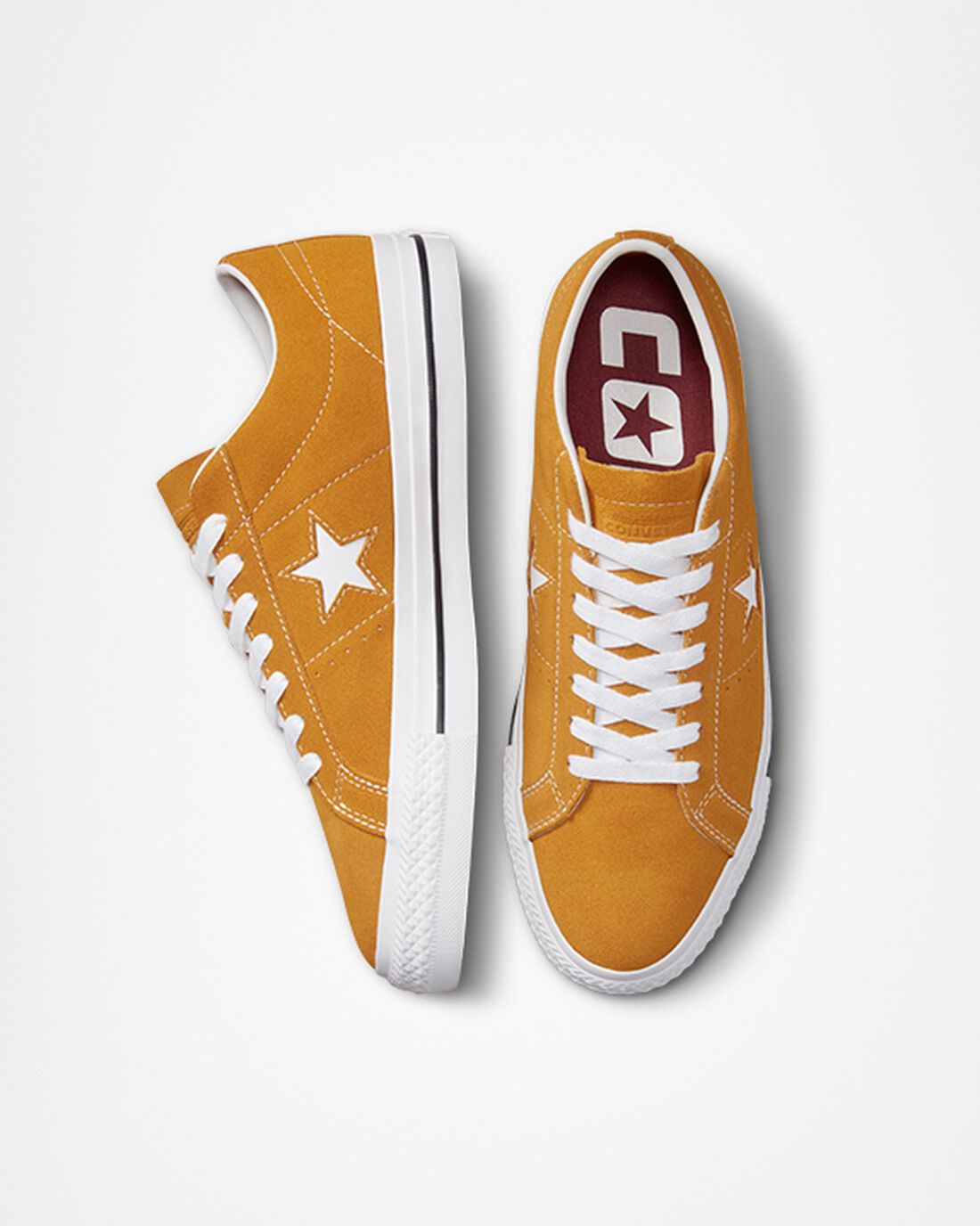 Men's Converse One Star Pro Skate Shoes Gold Orange/White/Black | Australia-42890