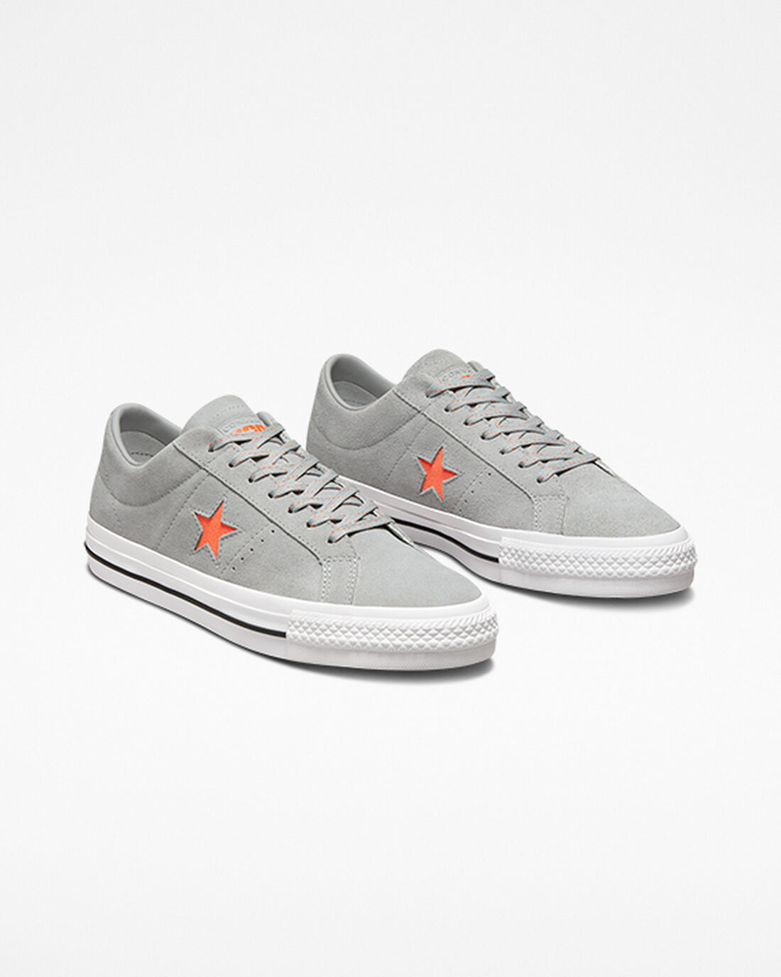 Men's Converse One Star Pro Skate Shoes Grey/Orange/White | Australia-64531