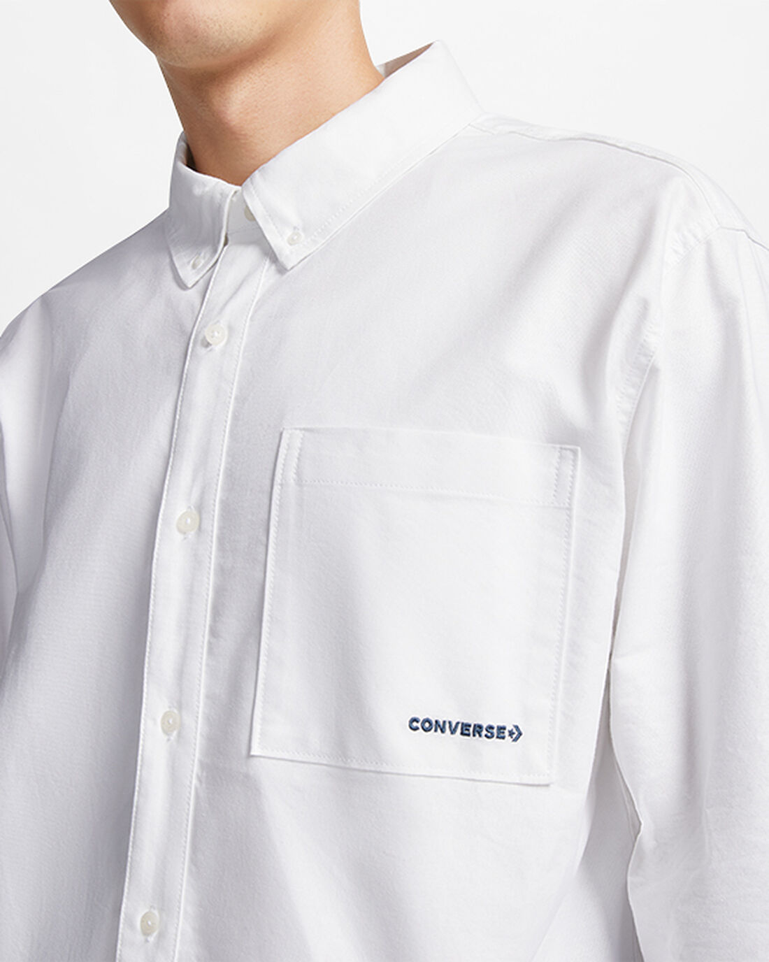 Men's Converse Oxford Button-Up Shirts White | Australia-21754