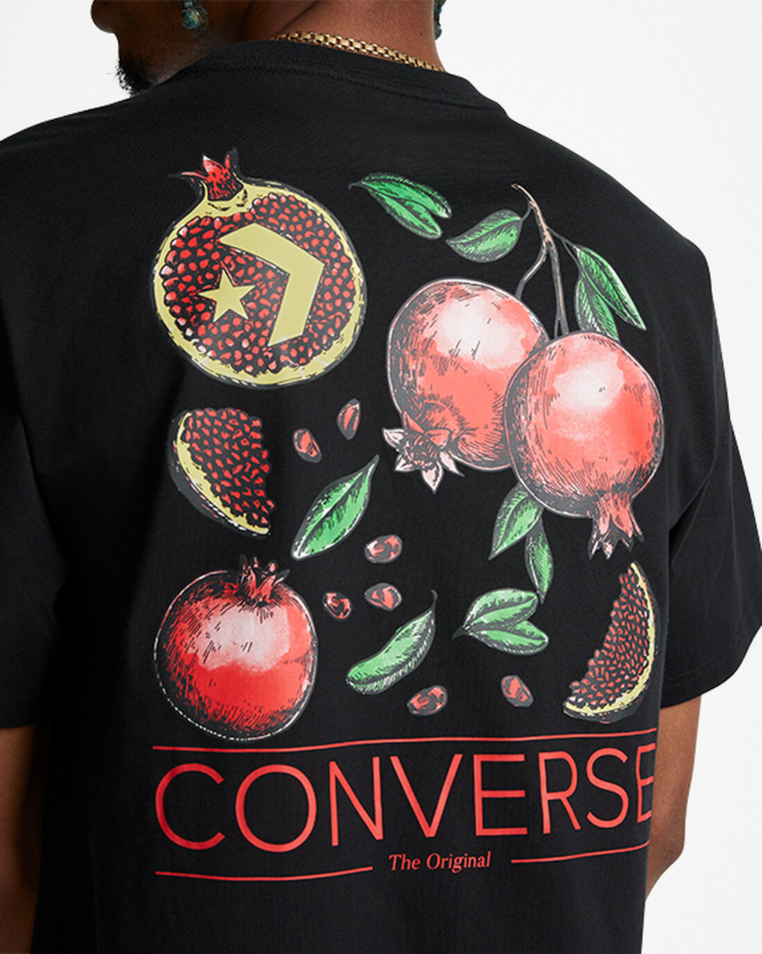 Men's Converse Pomegranate Graphic T-Shirts Black | Australia-47092