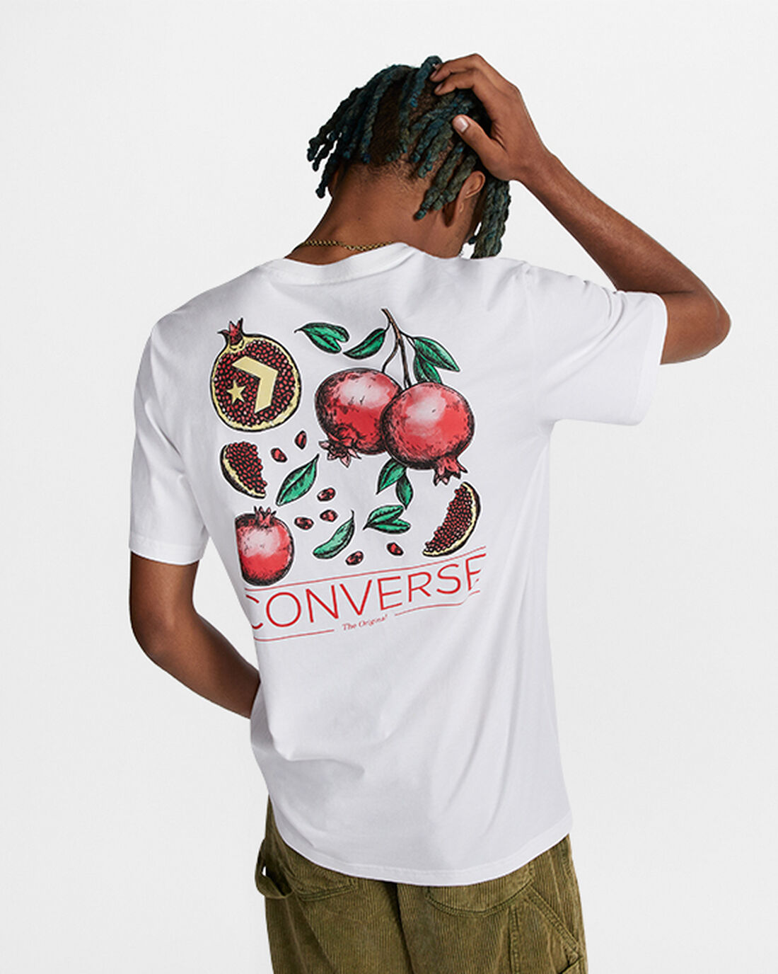 Men's Converse Pomegranate Graphic T-Shirts White | Australia-84079