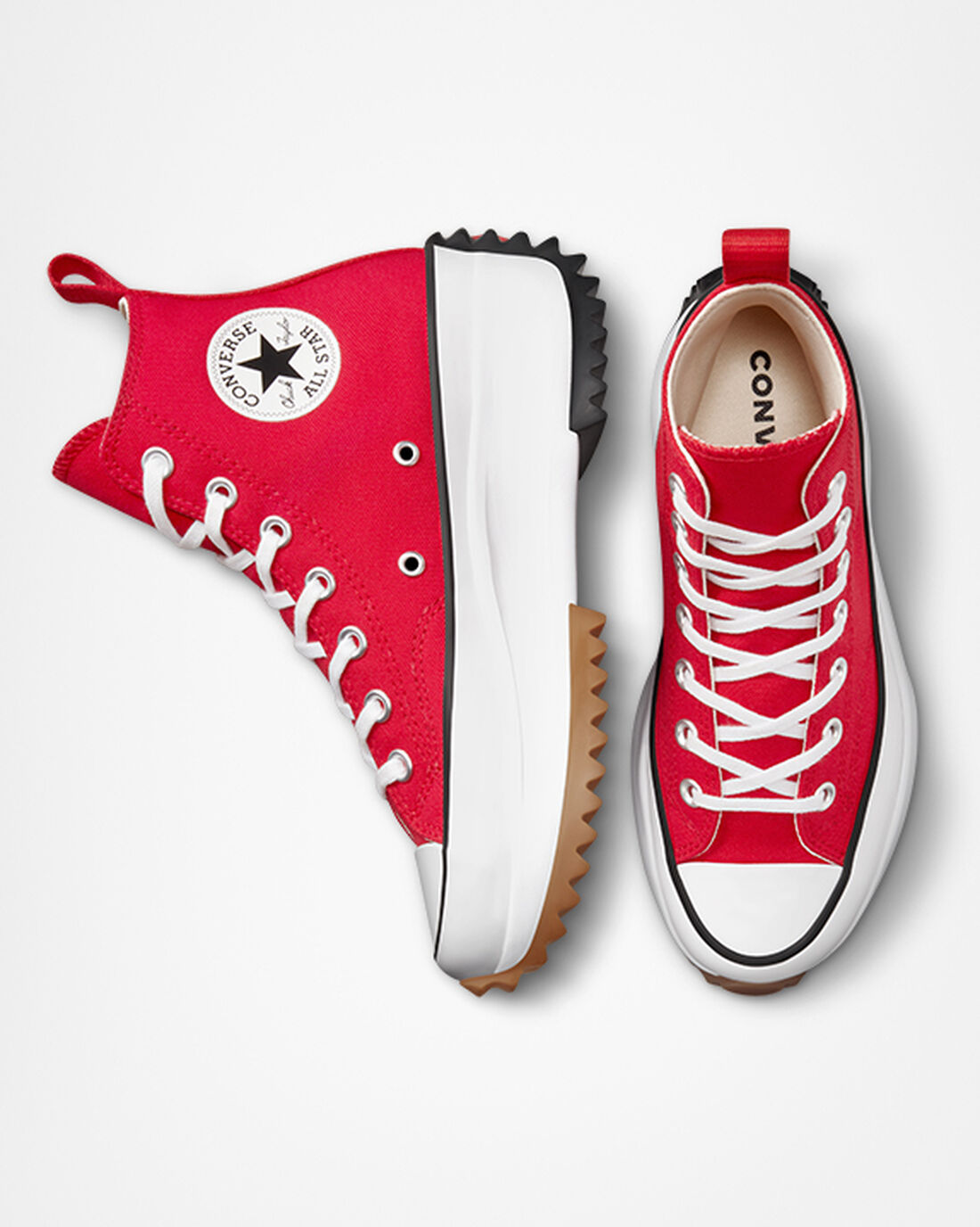 Men's Converse Run Star Hike High Top Sneakers Red/White/Black | Australia-01758