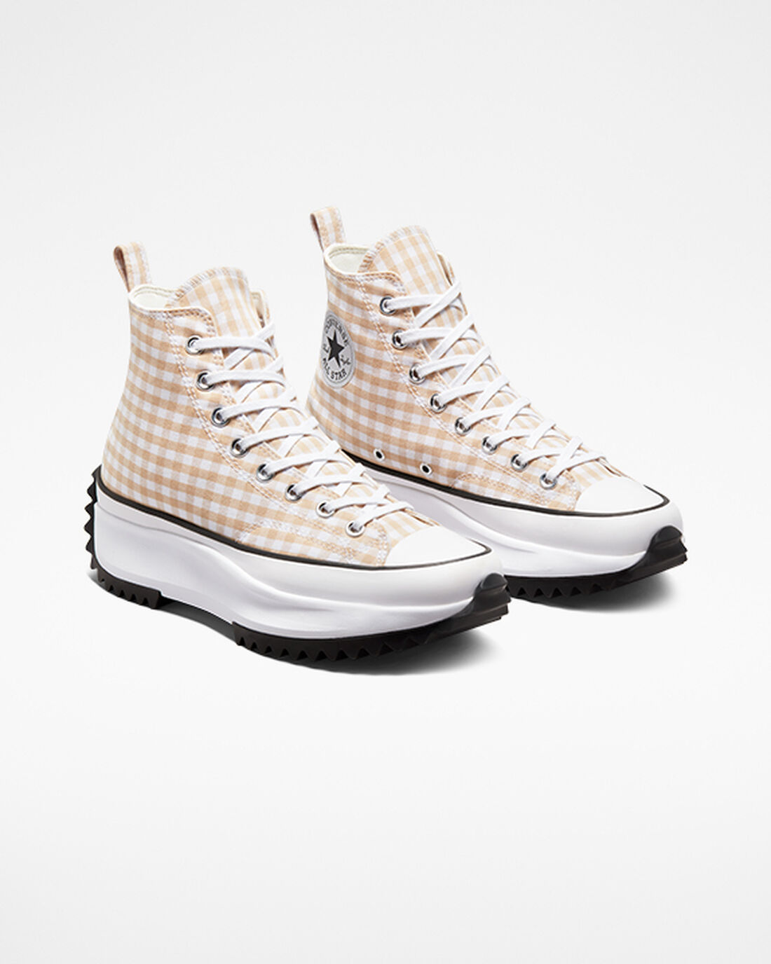 Men's Converse Run Star Hike High Top Sneakers Oat Milk/White/Black | Australia-15746