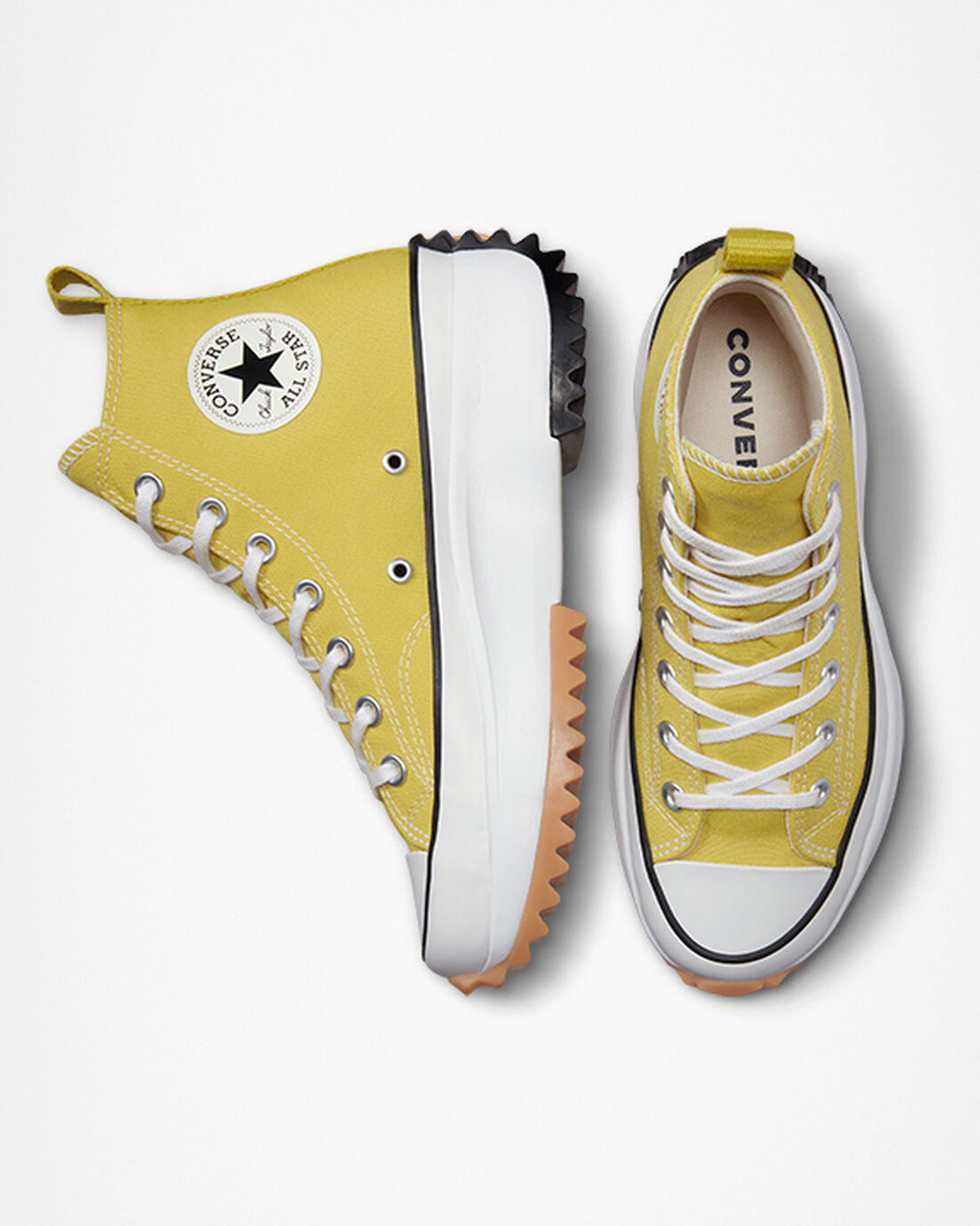 Men's Converse Run Star Hike High Top Sneakers Lemon/Black/White | Australia-62158