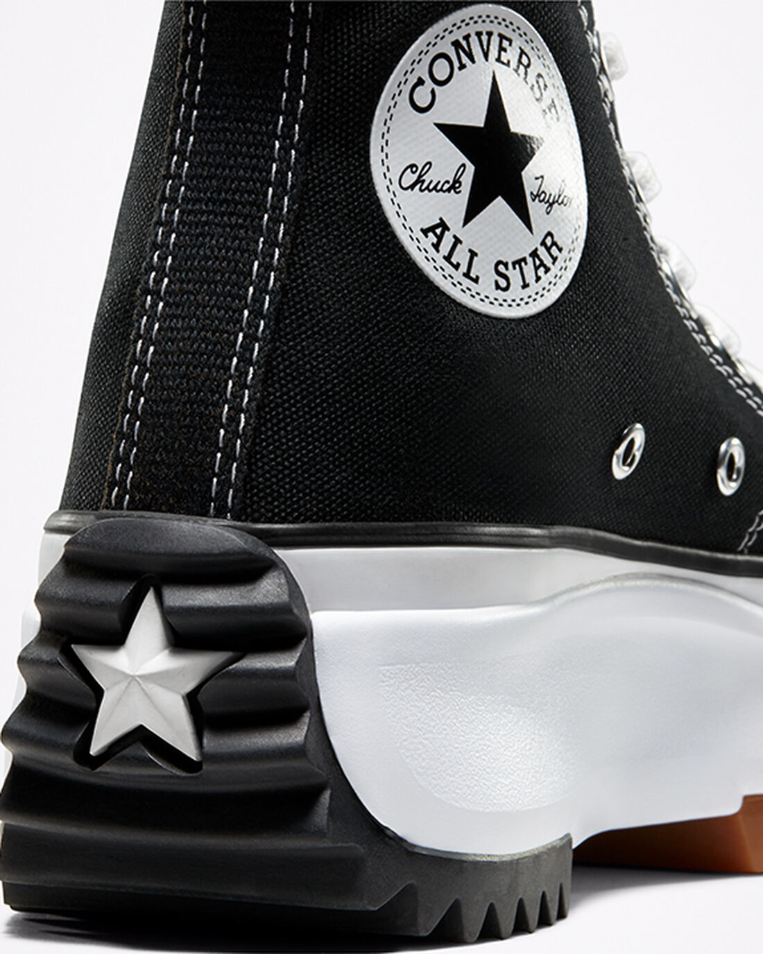 Men's Converse Run Star Hike High Top Sneakers Black/White | Australia-92568