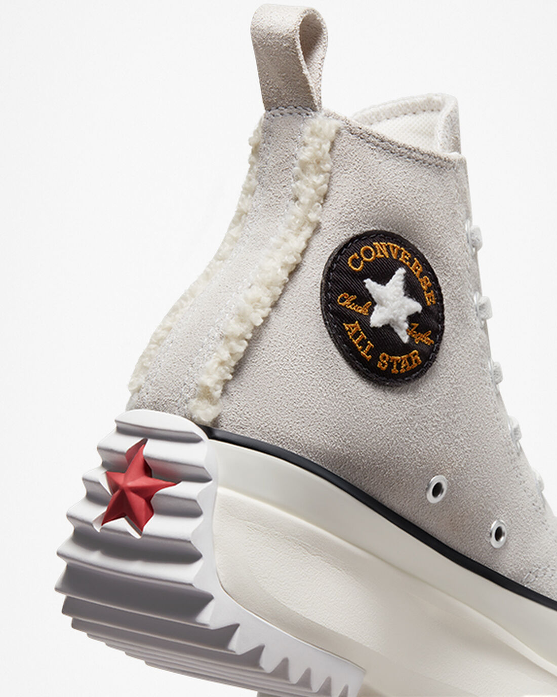 Men's Converse Run Star Hike Sherpa Trim High Top Sneakers Grey/Black | Australia-68750