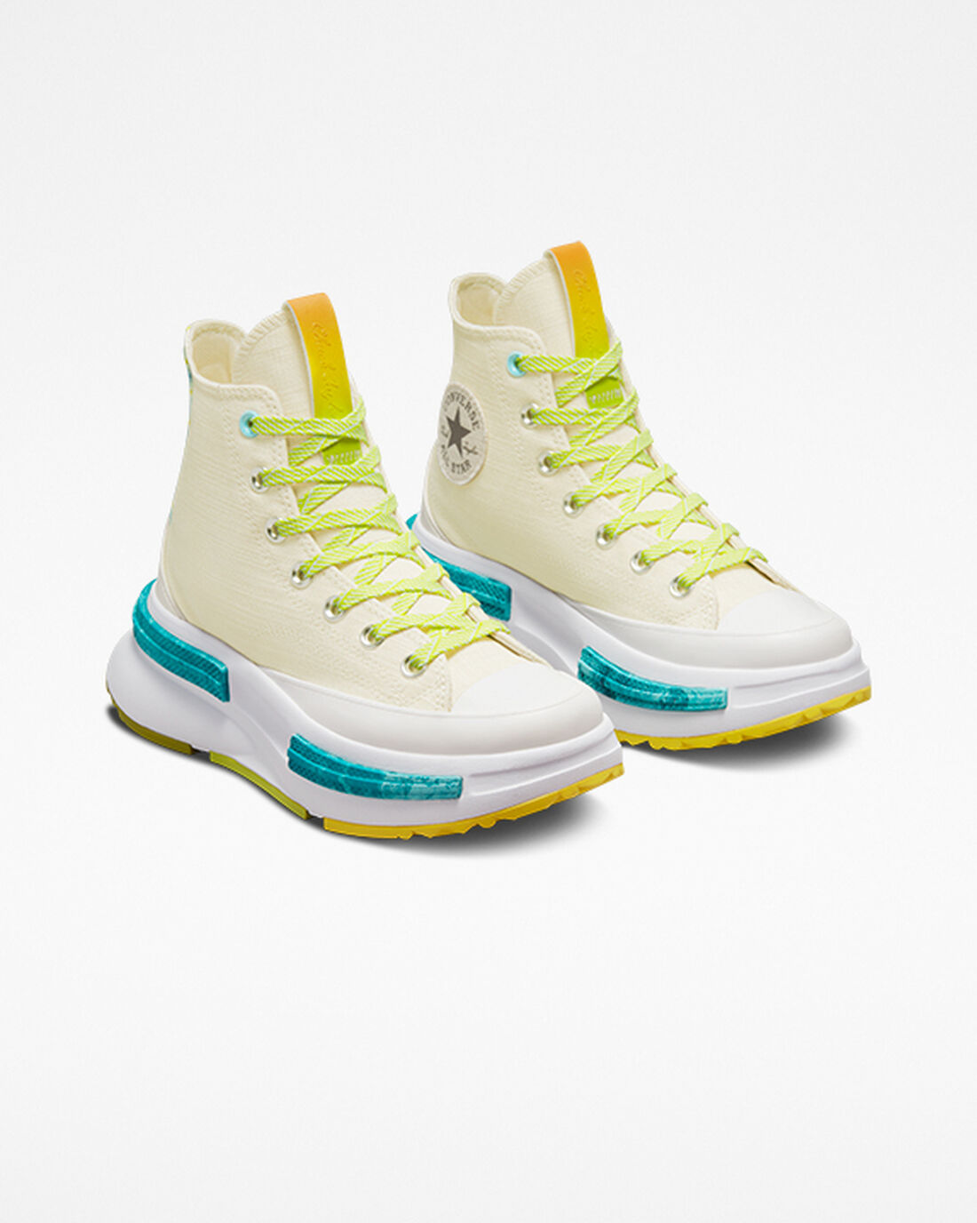 Men's Converse Run Star Legacy CX Mi Gente, Mi Alegria High Top Shoes Beige/Lemon/Light Turquoise | Australia-08714