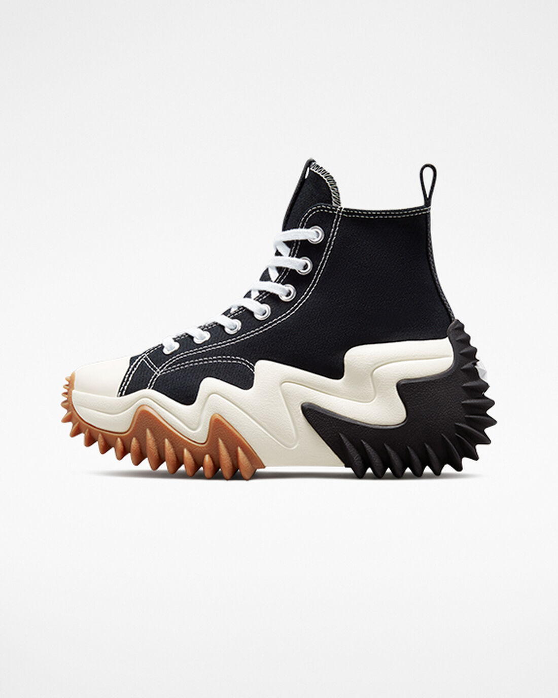 Men's Converse Run Star Motion Platform High Top Sneakers Black/White/Orange | Australia-76125