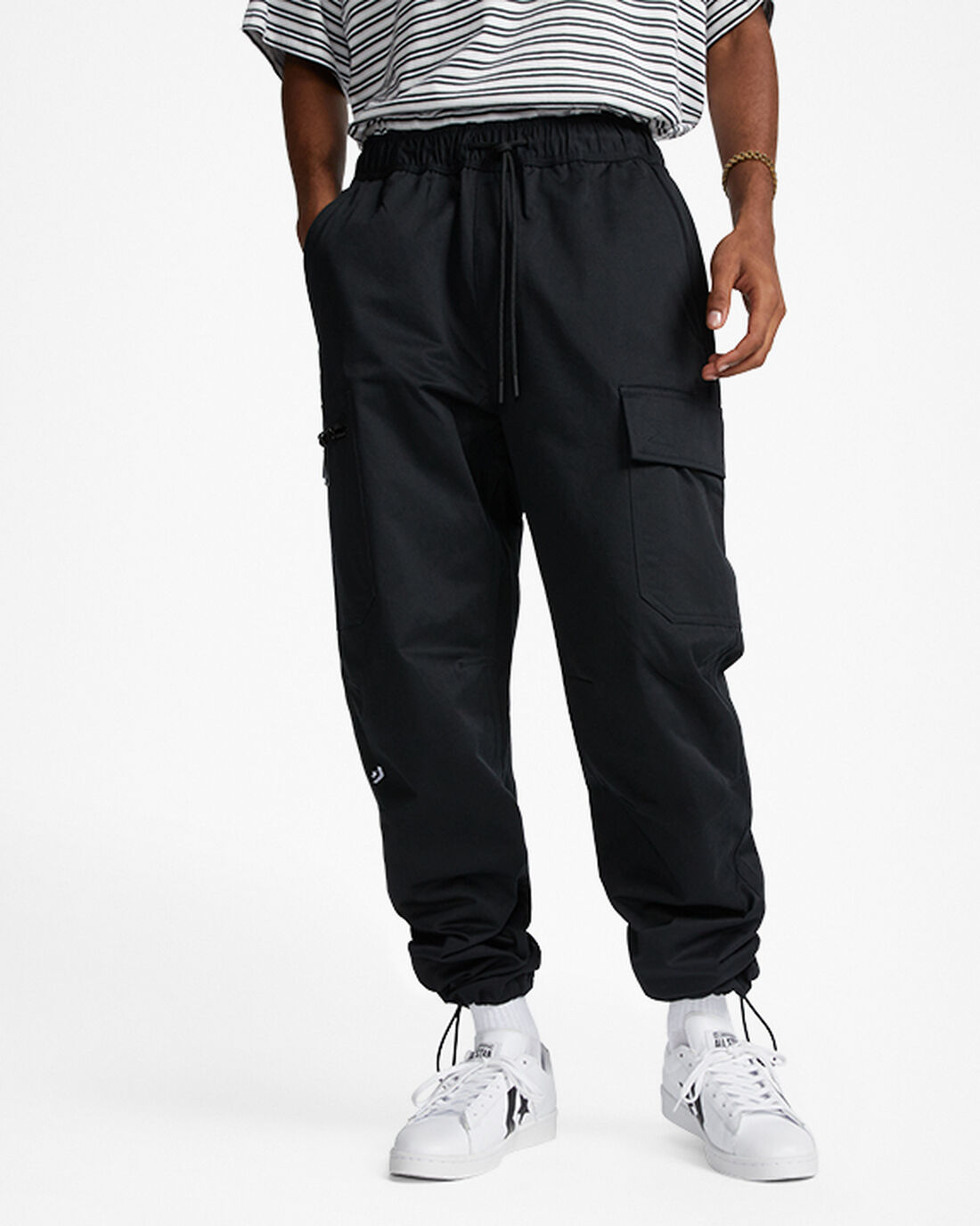 Men\'s Converse Star Chevron Cargo Pants Black | Australia-20415