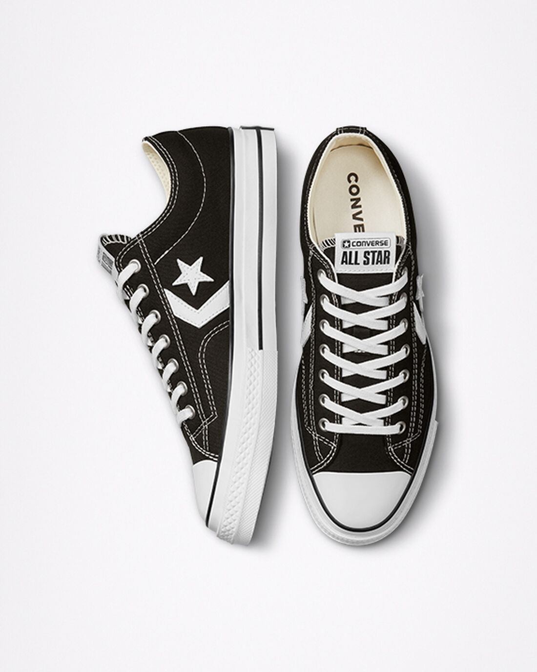 Men's Converse Star Player 76 Sneakers Black/White/Black | Australia-84219