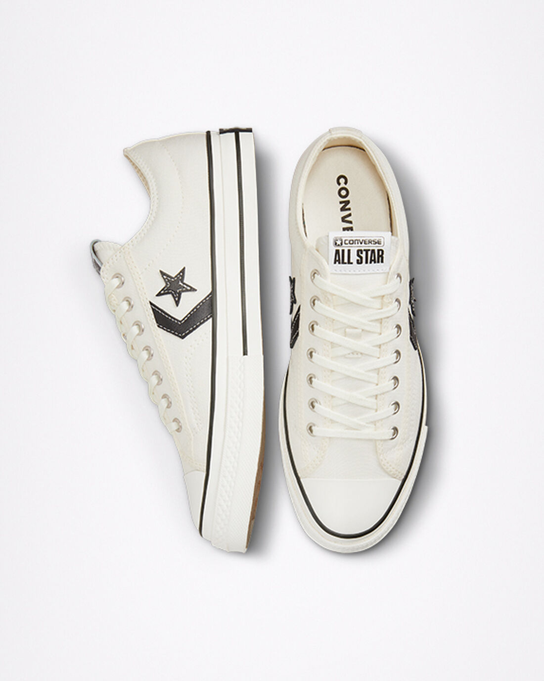 Men's Converse Star Player 76 Sneakers White/Black | Australia-08634